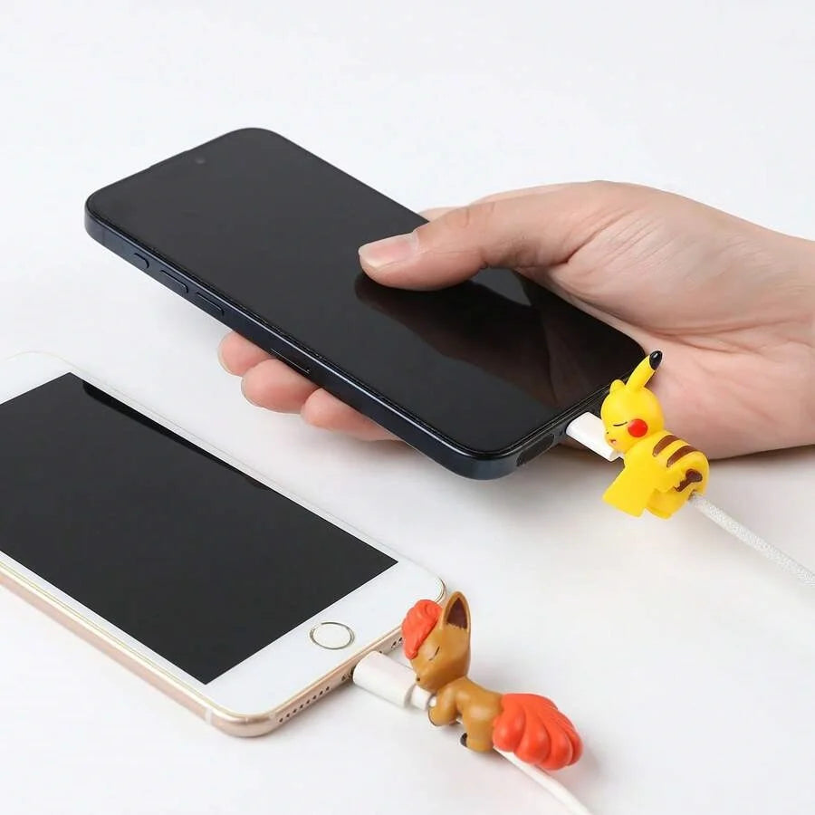 12 style Data Cable Protective Sleeve Kawaii Anime Pokemon Toys Cute Pikachu Eevee Meowth Vulpix Cartoon Charger Cable Protector