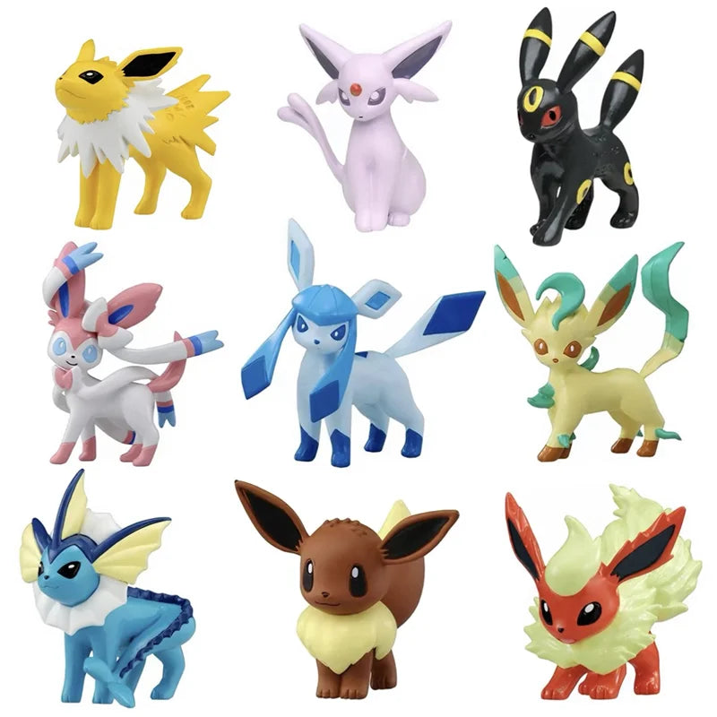 Pokemon Anime Figures Eeveelutions Sylveon Umbreon Espeon Leafeon Vaporeon Flareon Glaceon 5cm Cartoons Figure Model Action Toy