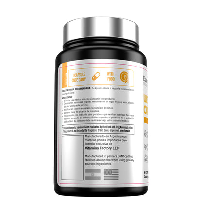 Ultimate Curcuzen 400mg + Vitamina C dorso instrucciones de uso - 1 capsula diaria con comida